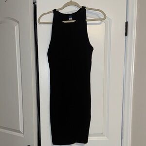Ribbed Black Sleeveless Dress